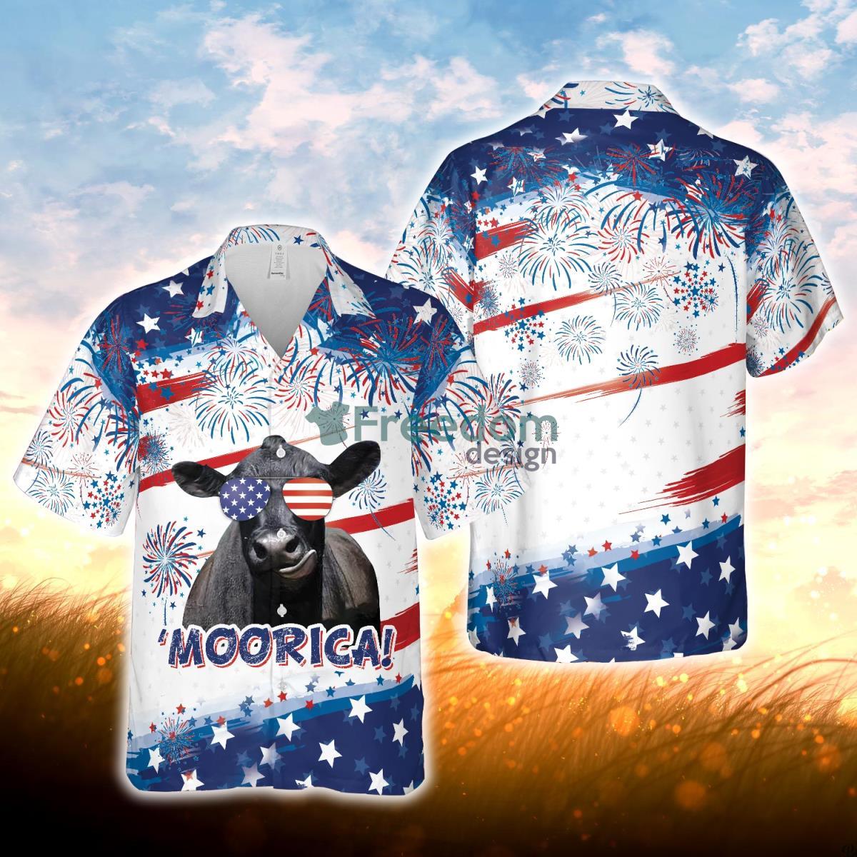 Happy Independence day Black Angus All Over Printed 3D Hawaiian Shirt For Men Women Product Photo 1