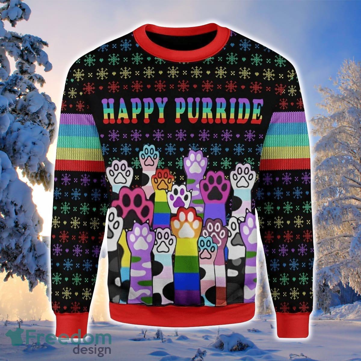 Happy Purride LGBT 3D Sweater Ugly Christmas Sweater For Men Women Product Photo 1