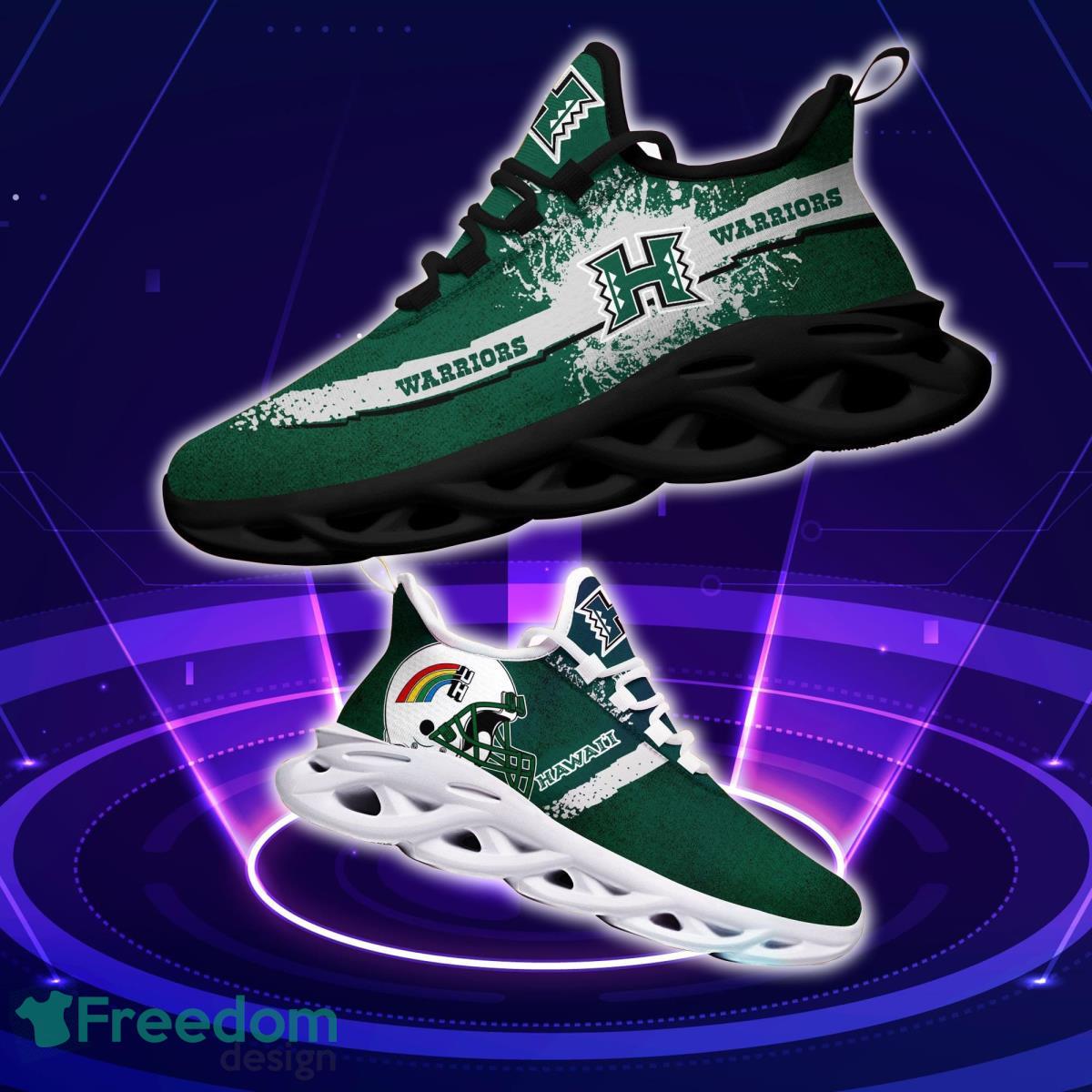 Hawaii Rainbow Warriors Logo Helmet And Splatter Background Max Soul Shoes Best Sneakers For Fans Product Photo 1