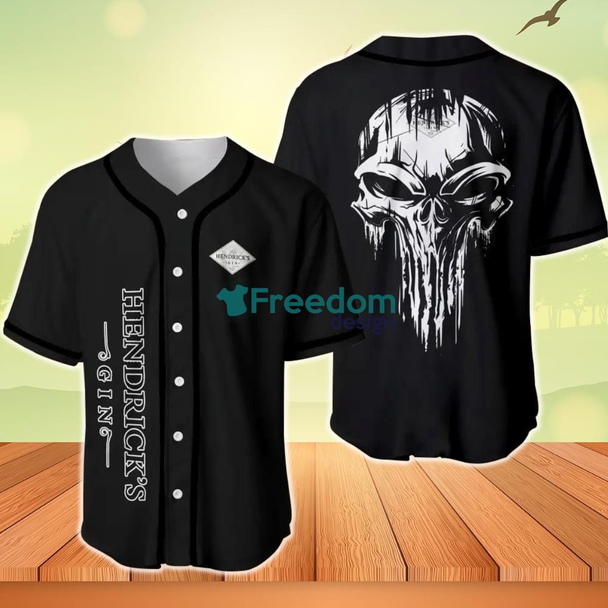 Hendrick's Gin Skull Baseball Jersey Product Photo 1