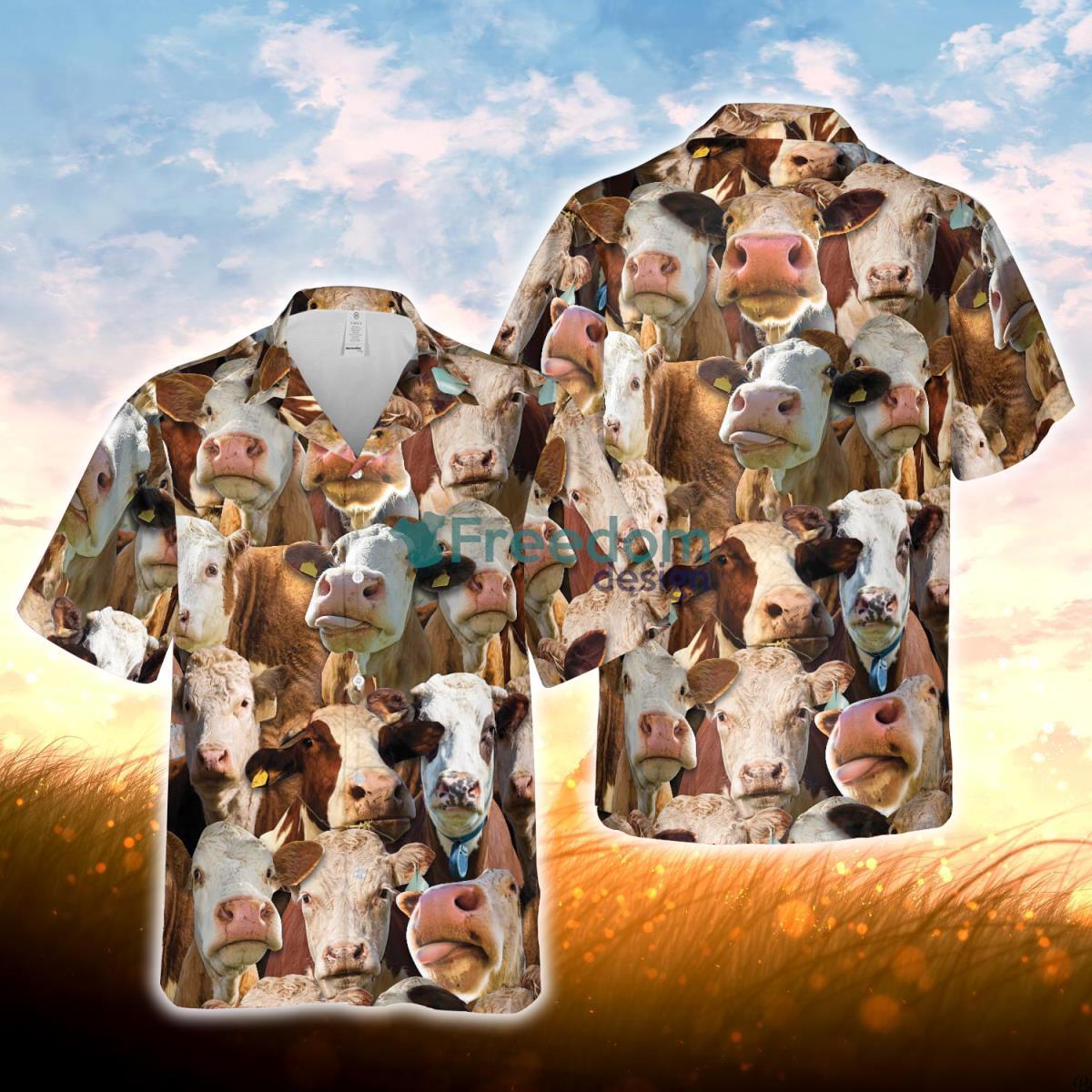 Herd Of Hereford All Over Printed 3D Hawaiian Shirt For Men Women Product Photo 1