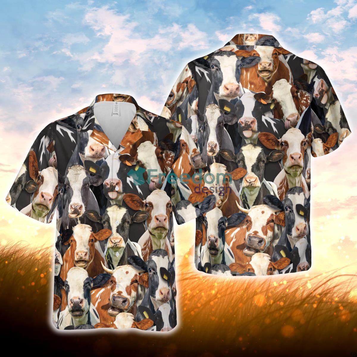 Herd Of Holstein All Over Printed 3D Hawaiian Shirt For Men Women Product Photo 1