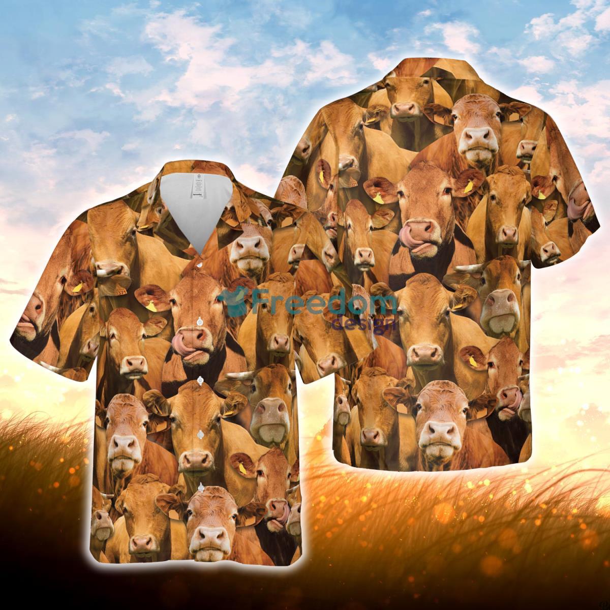 Herd Of Limousin All Over Printed 3D Hawaiian Shirt For Men Women Product Photo 1