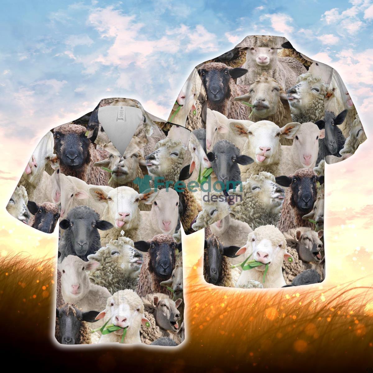 Herd Of Sheep All Over Printed 3D Hawaiian Shirt For Men Women Product Photo 1