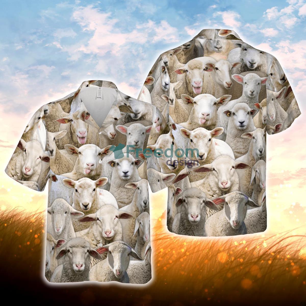 Herd of Sheeps All Over Printed 3D Hawaiian Shirt For Men Women Product Photo 1