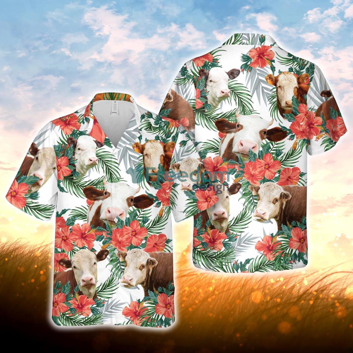 Hereford Hawaiian Flowers Hawaiian Shirt For Men Women Product Photo 1