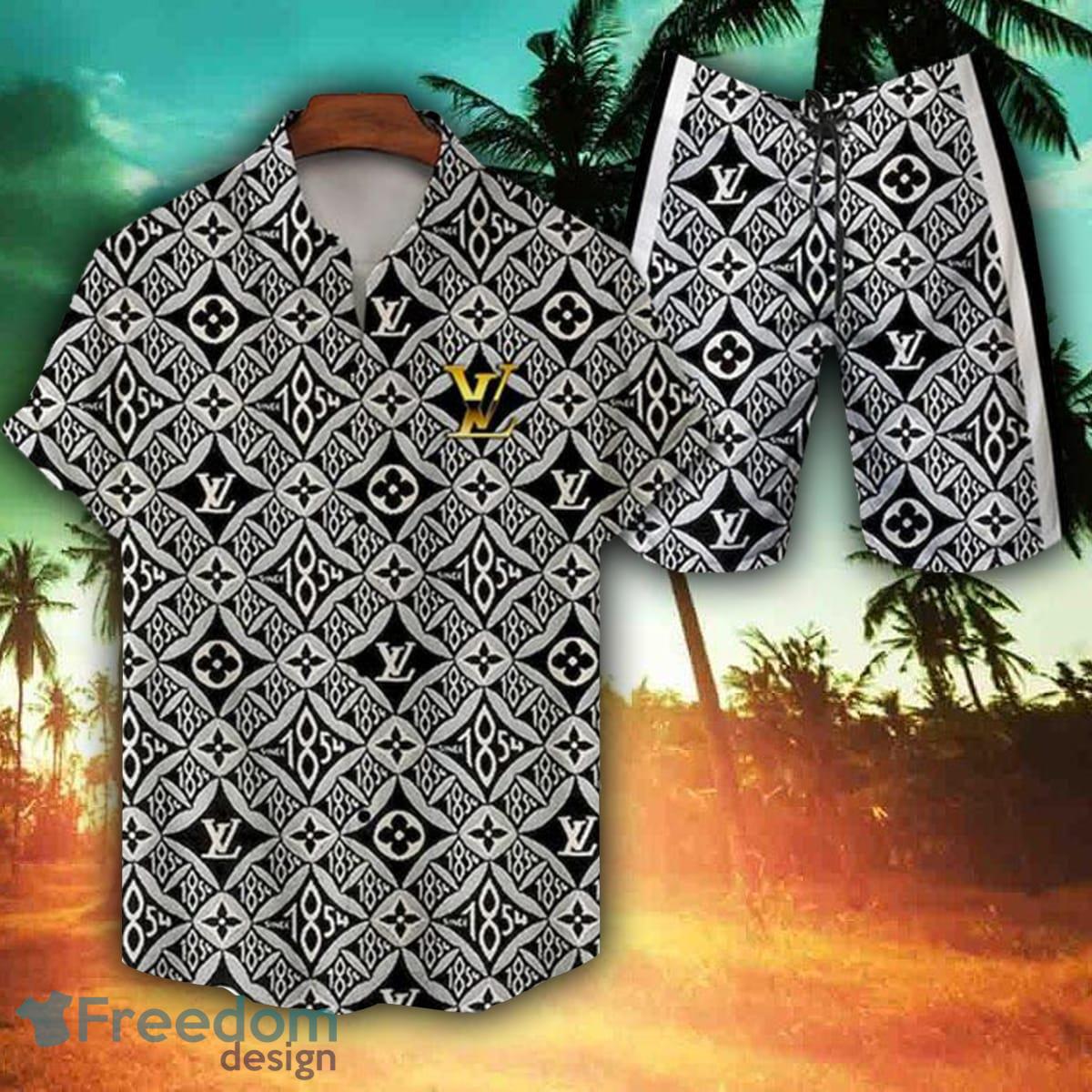 High-end printed attire Louis Vuitton Logo Pattern Hawaiian Shirt And Short  Set - Freedomdesign