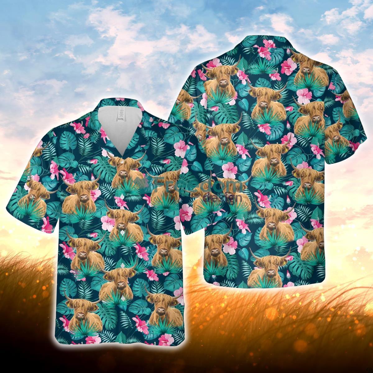 Highland Blue Floral Summer 3D Hawaiian Shirt For Men Women Product Photo 1