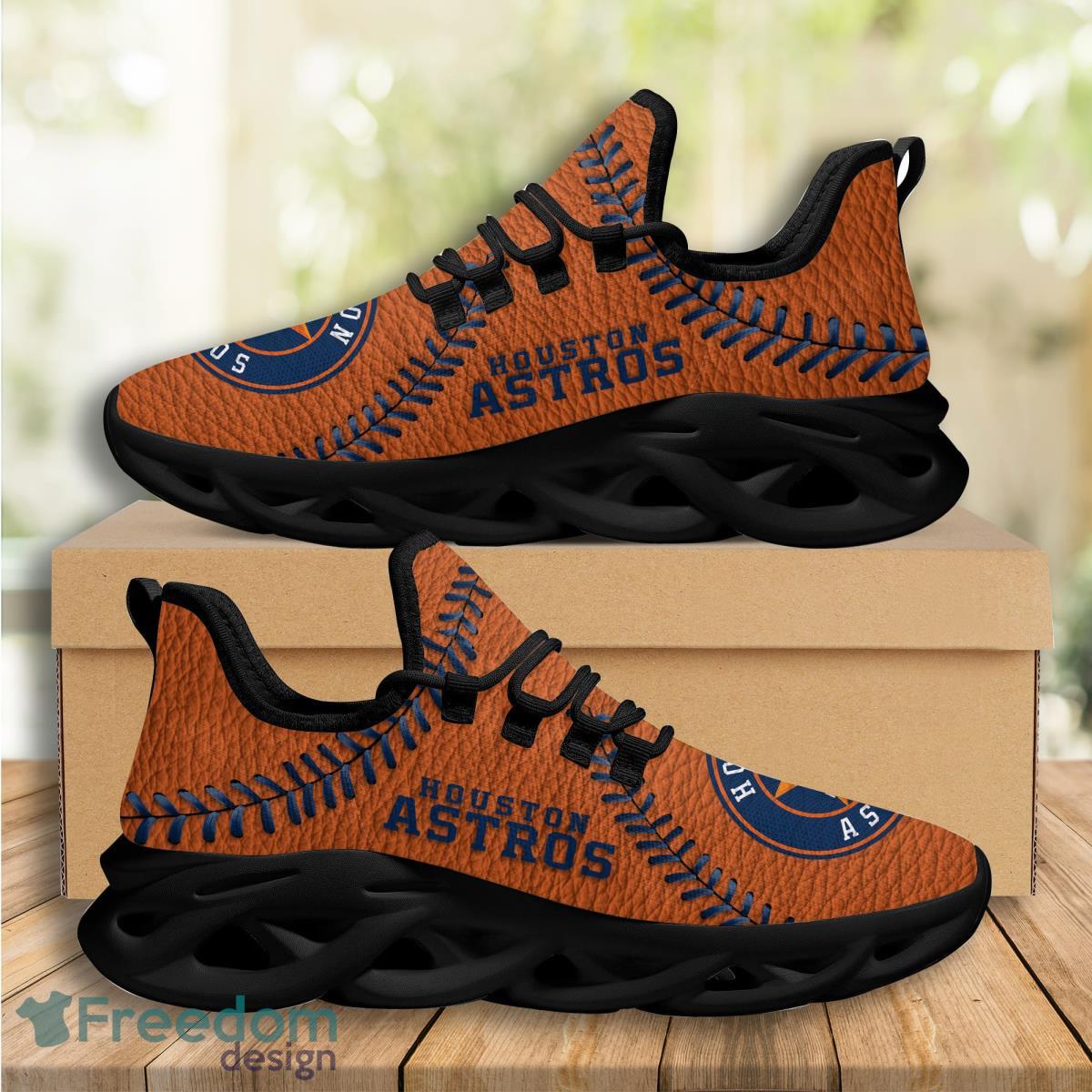 Houston Astros Logo Seam Pattern 3D Max Soul Sneaker Product Photo 2