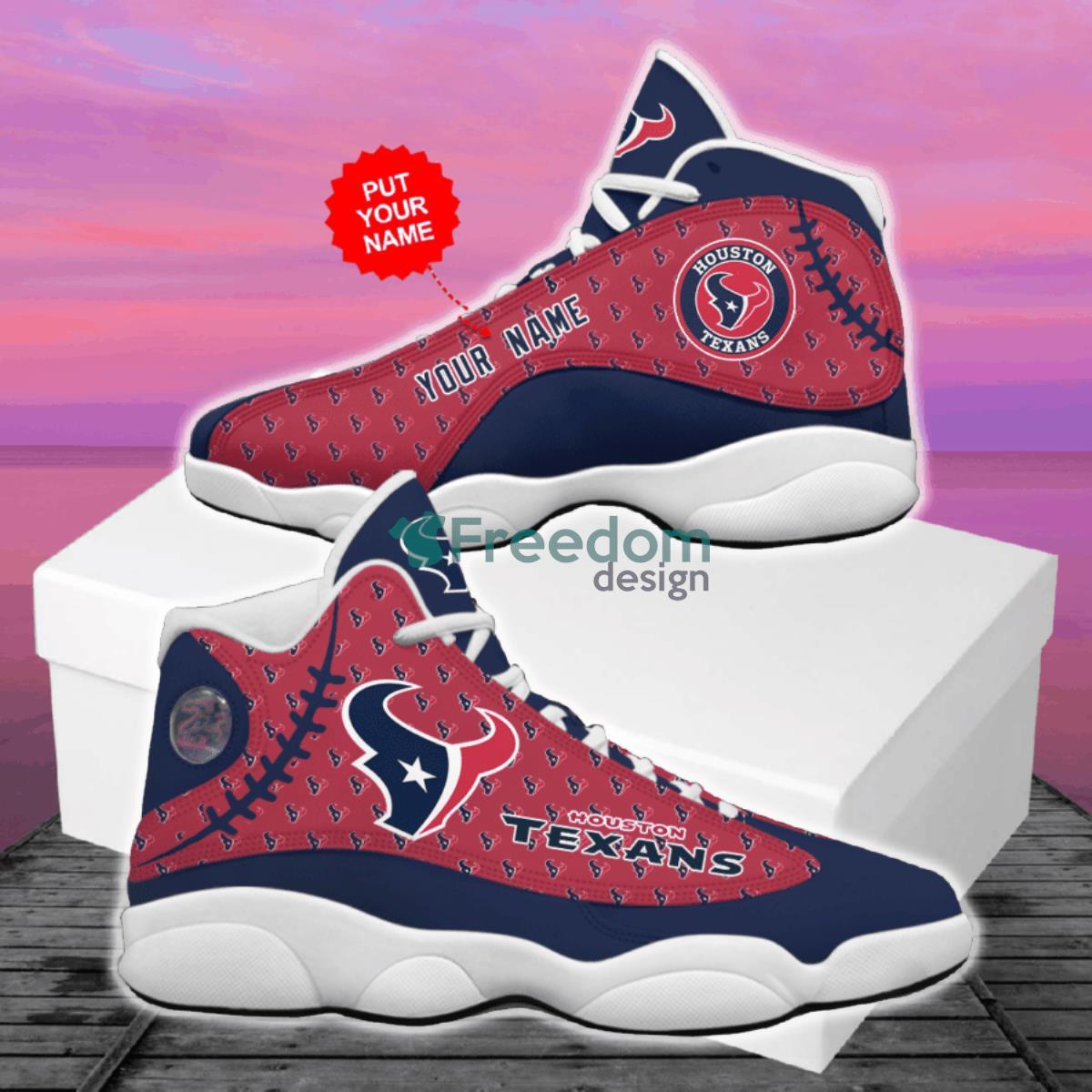 Houston Texans Football Team Custom Name Air Jordan 13 Shoes Product Photo 2