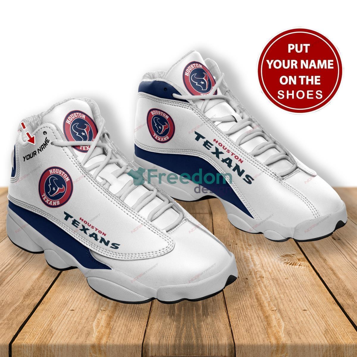 Houston Texans Football Team Custom Name Air Jordan 13 Shoes For Fans Product Photo 2