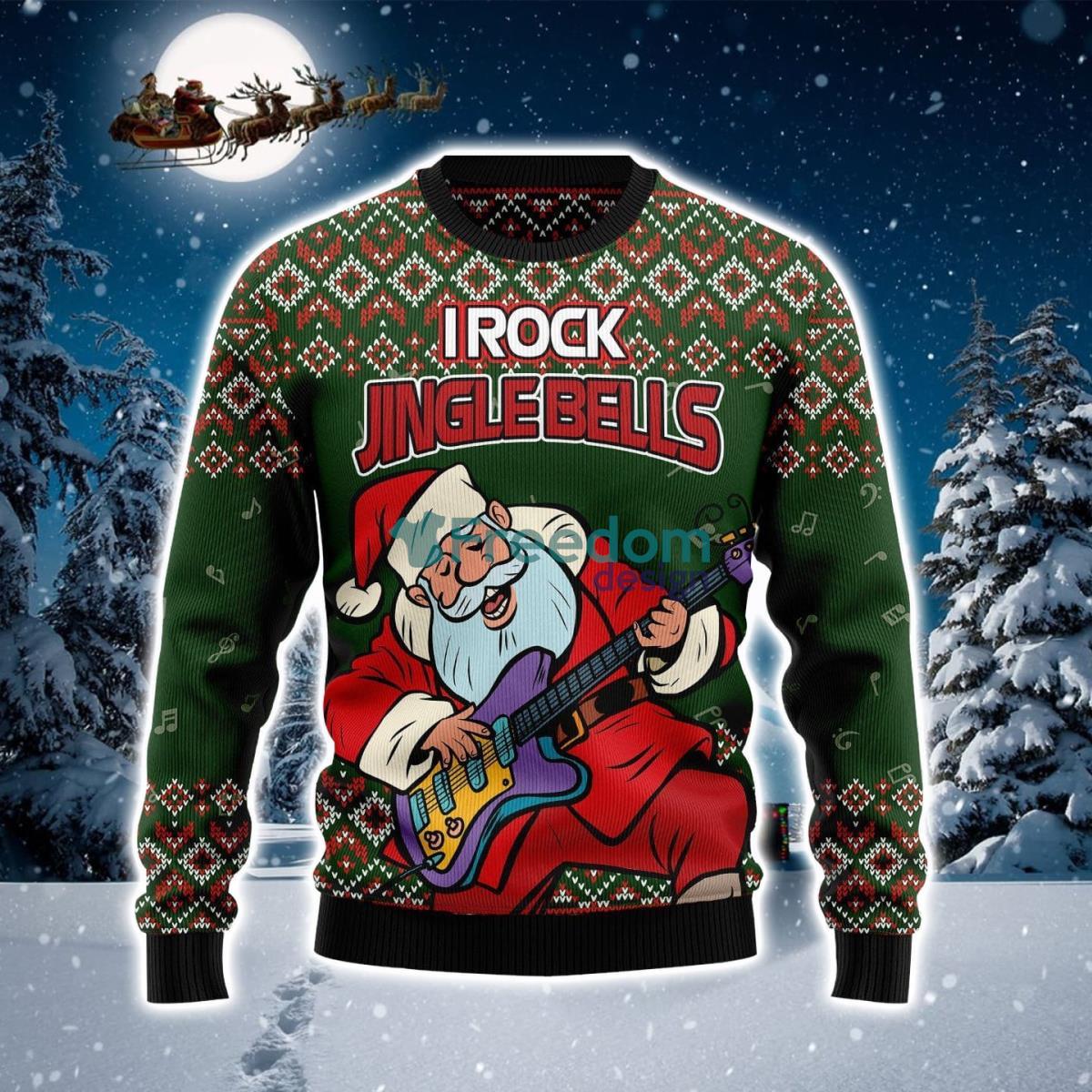 I Rock Jingle Bells Ugly Christmas Sweater Product Photo 1