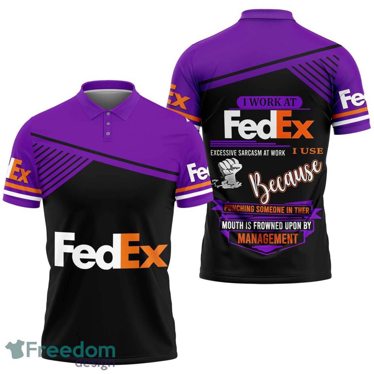 I Work At FedEx Express Polo Shirt For Postal Worker Product Photo 1