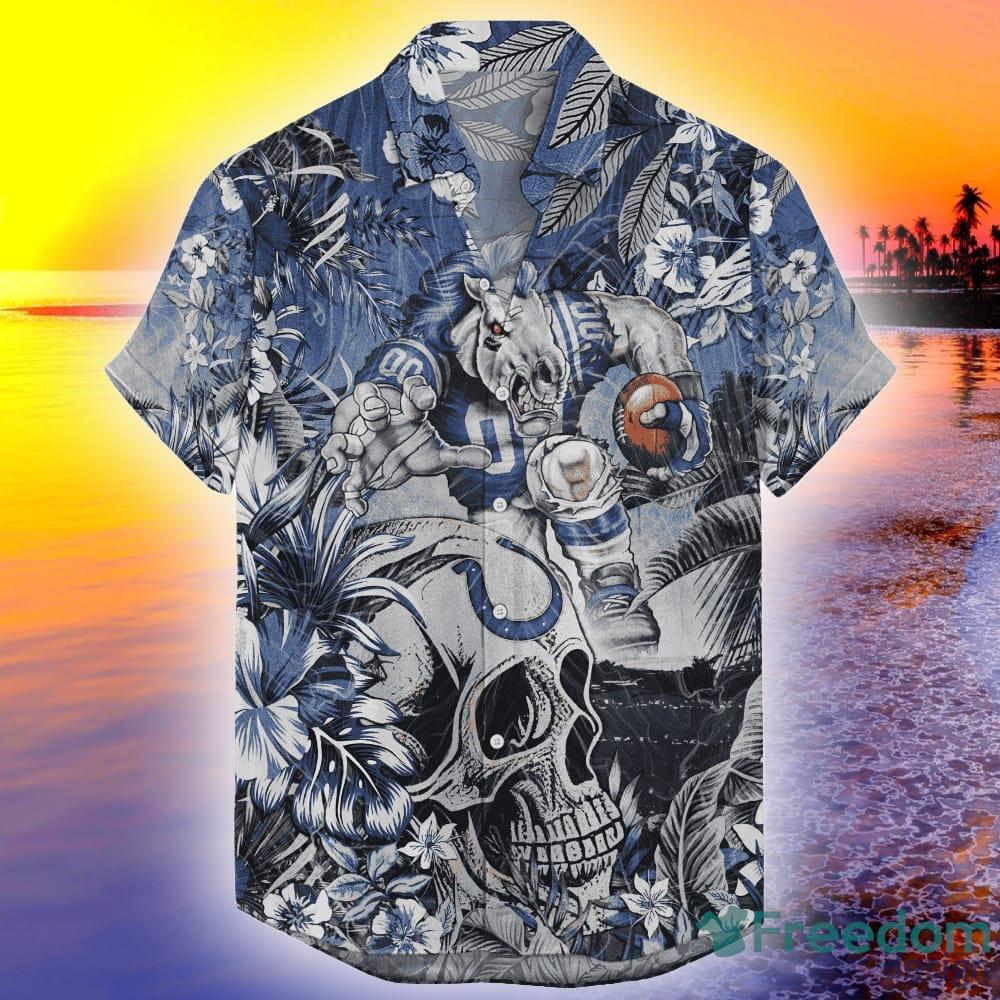 NFL Indianapolis Colts Hawaiian Shirt Black Blue Helmet - Ingenious Gifts  Your Whole Family