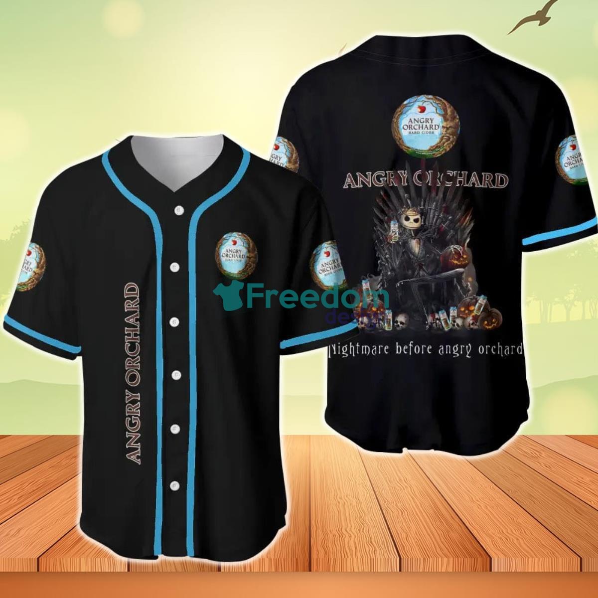 Jack Skellington Nightmare Before Angry Orchard Baseball Jersey Product Photo 1