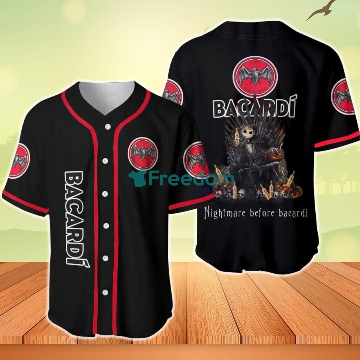 Jack Skellington Nightmare Before Bacardi Baseball Jersey Product Photo 1