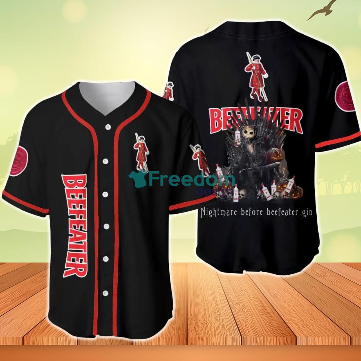 Jack Skellington Nightmare Before Beefeater Gin Baseball Jersey Product Photo 1