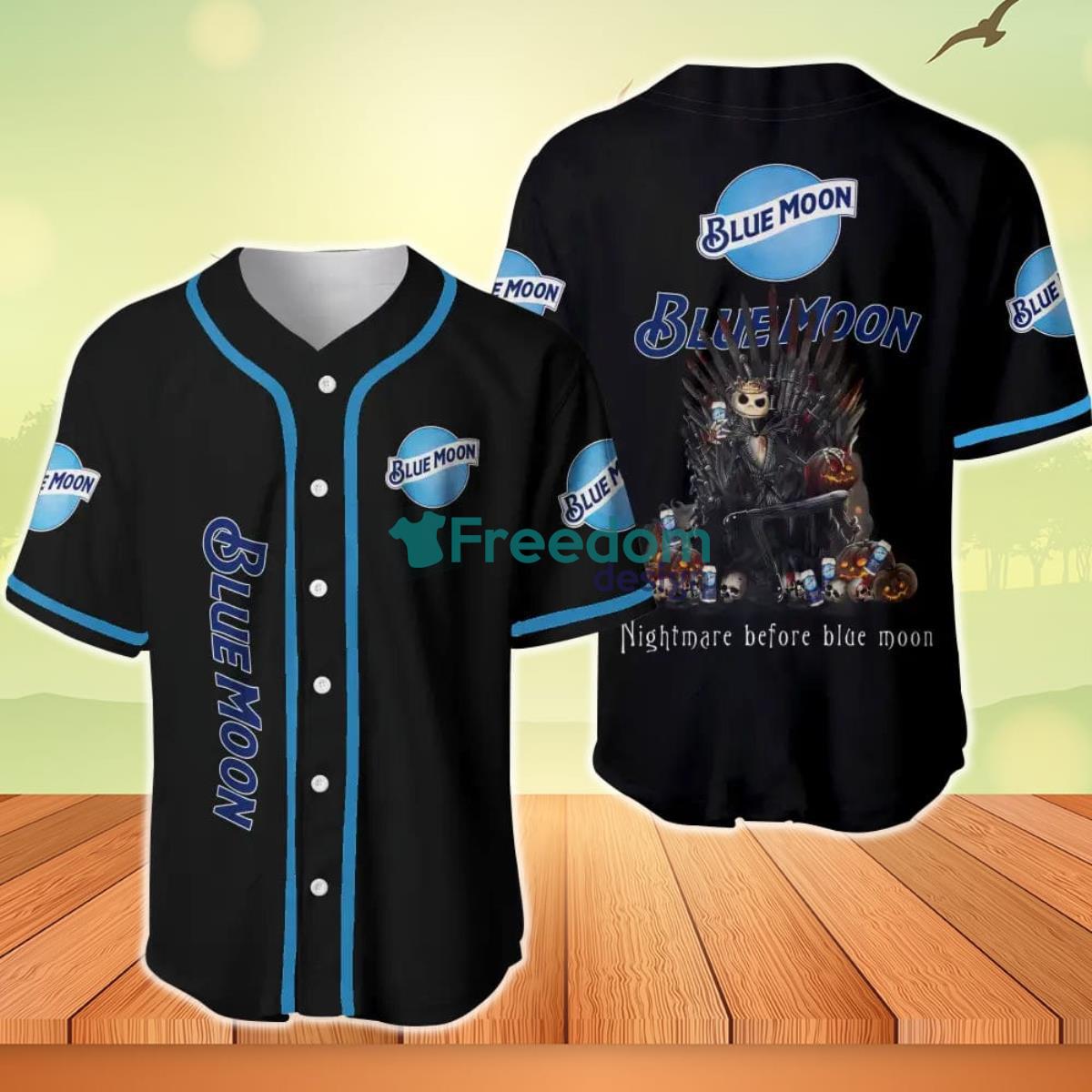 Jack Skellington Nightmare Before Blue Moon Baseball Jersey Product Photo 1