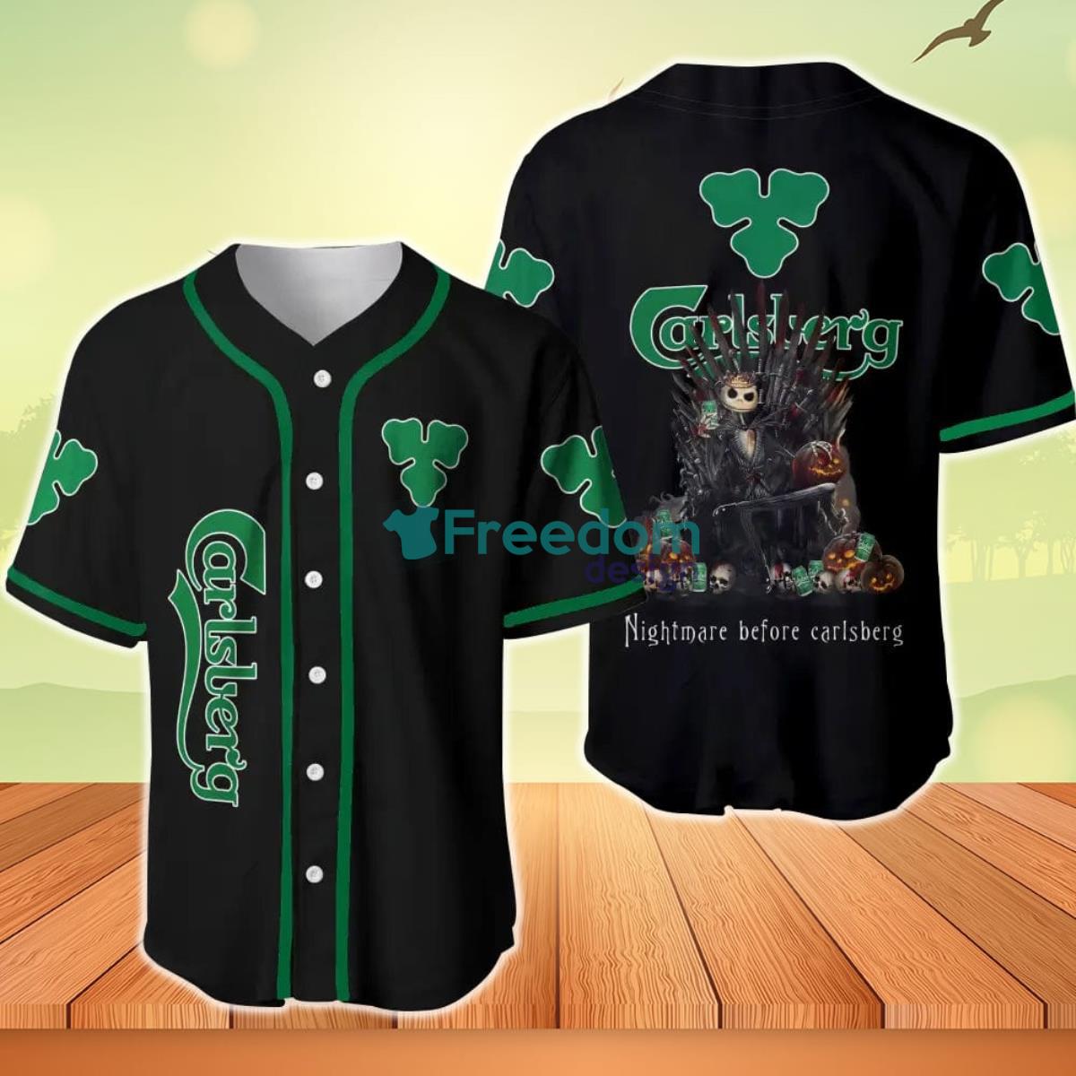 Jack Skellington Nightmare Before Carlsberg Baseball Jersey Product Photo 1