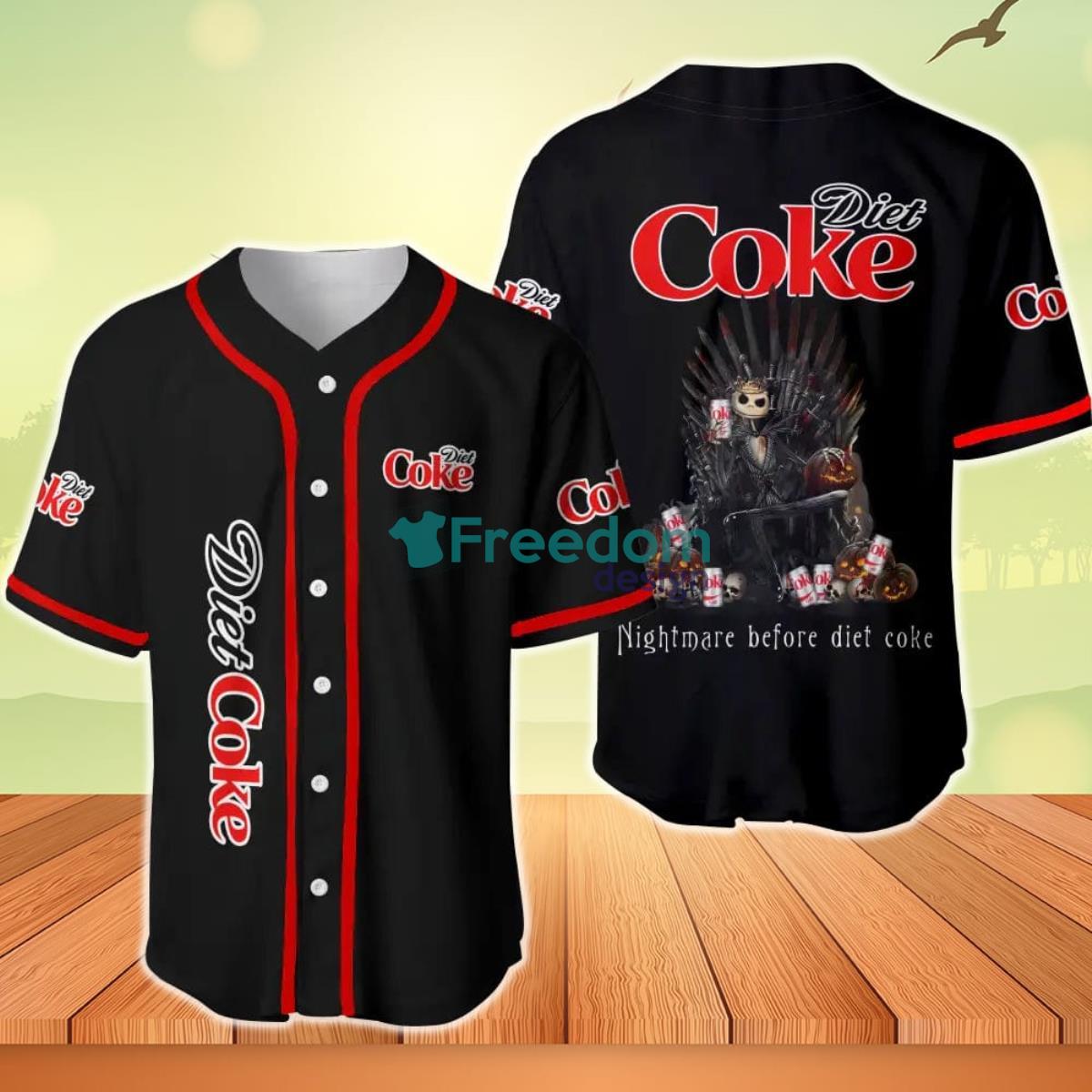 Jack Skellington Nightmare Before Diet Coke Baseball Jersey Product Photo 1