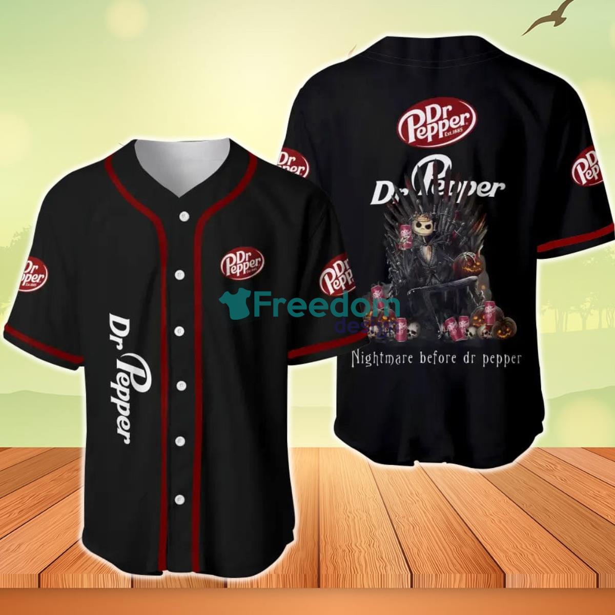 Jack Skellington Nightmare Before Dr Pepper Baseball Jersey Product Photo 1