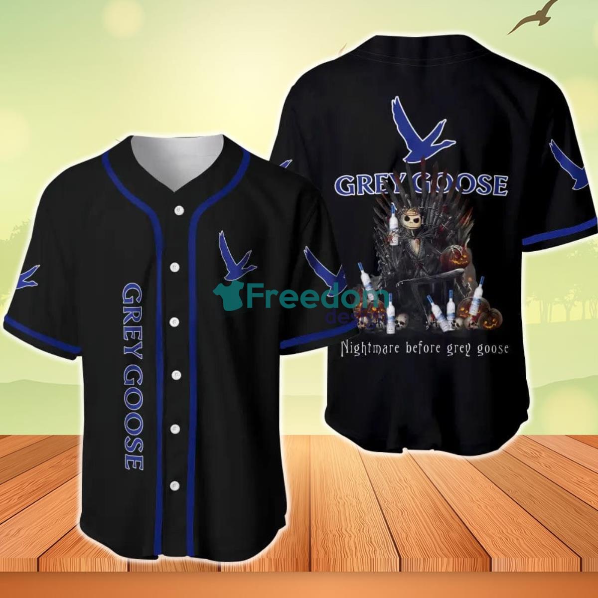 Jack Skellington Nightmare Before Grey Goose Vodka Baseball Jersey Product Photo 1