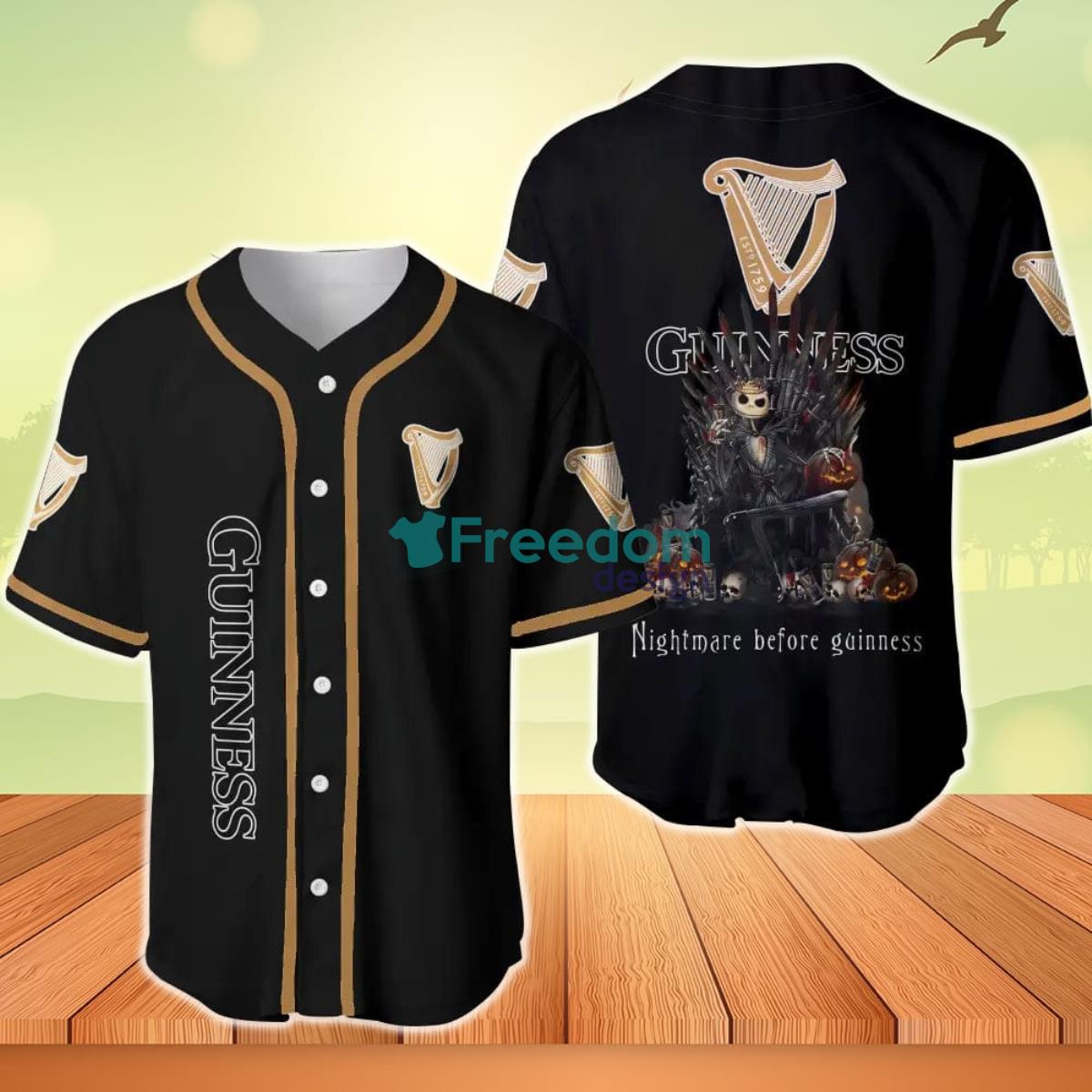 Jack Skellington Nightmare Before Guinness Beer Baseball Jersey Product Photo 1