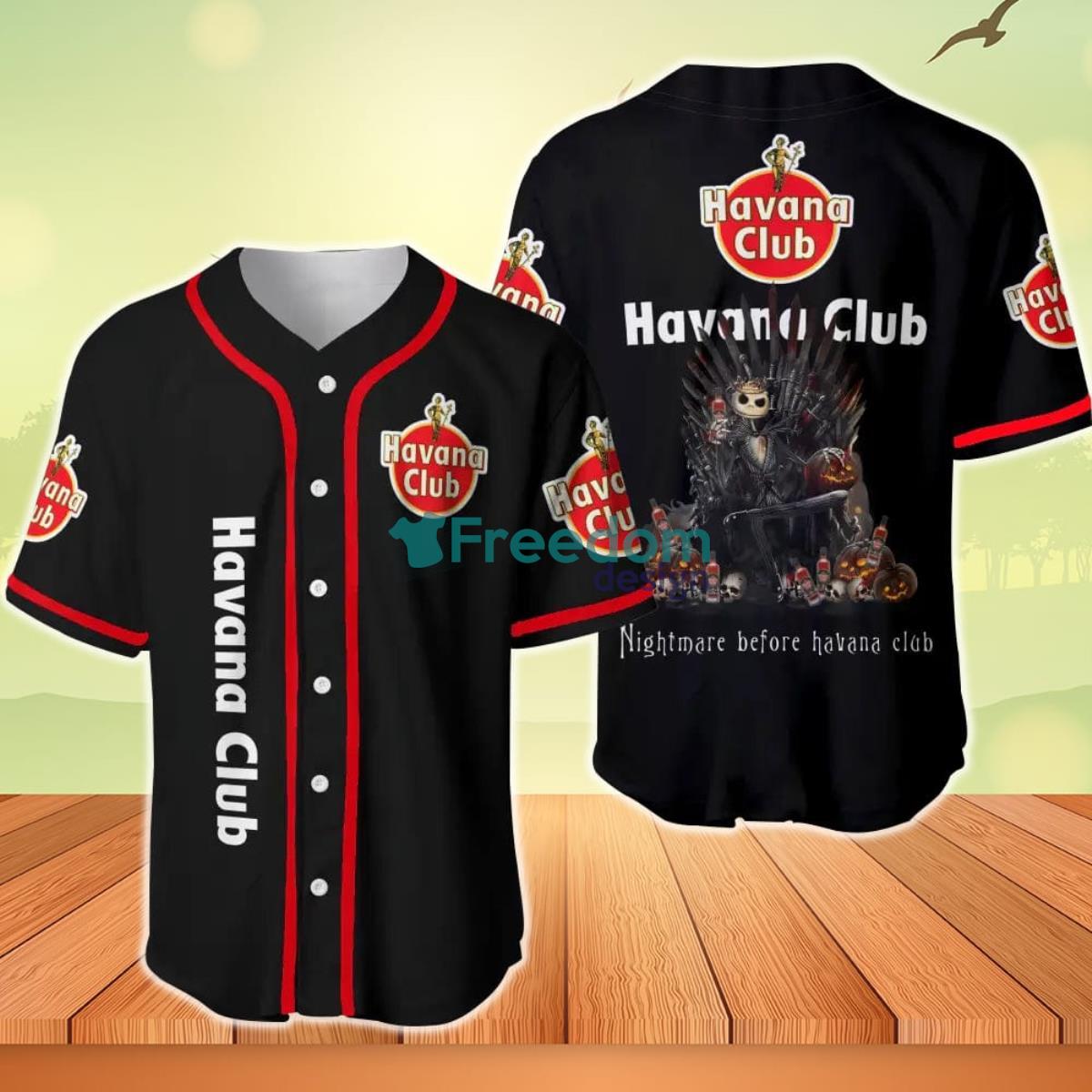 Jack Skellington Nightmare Before Havana Club Baseball Jersey Product Photo 1