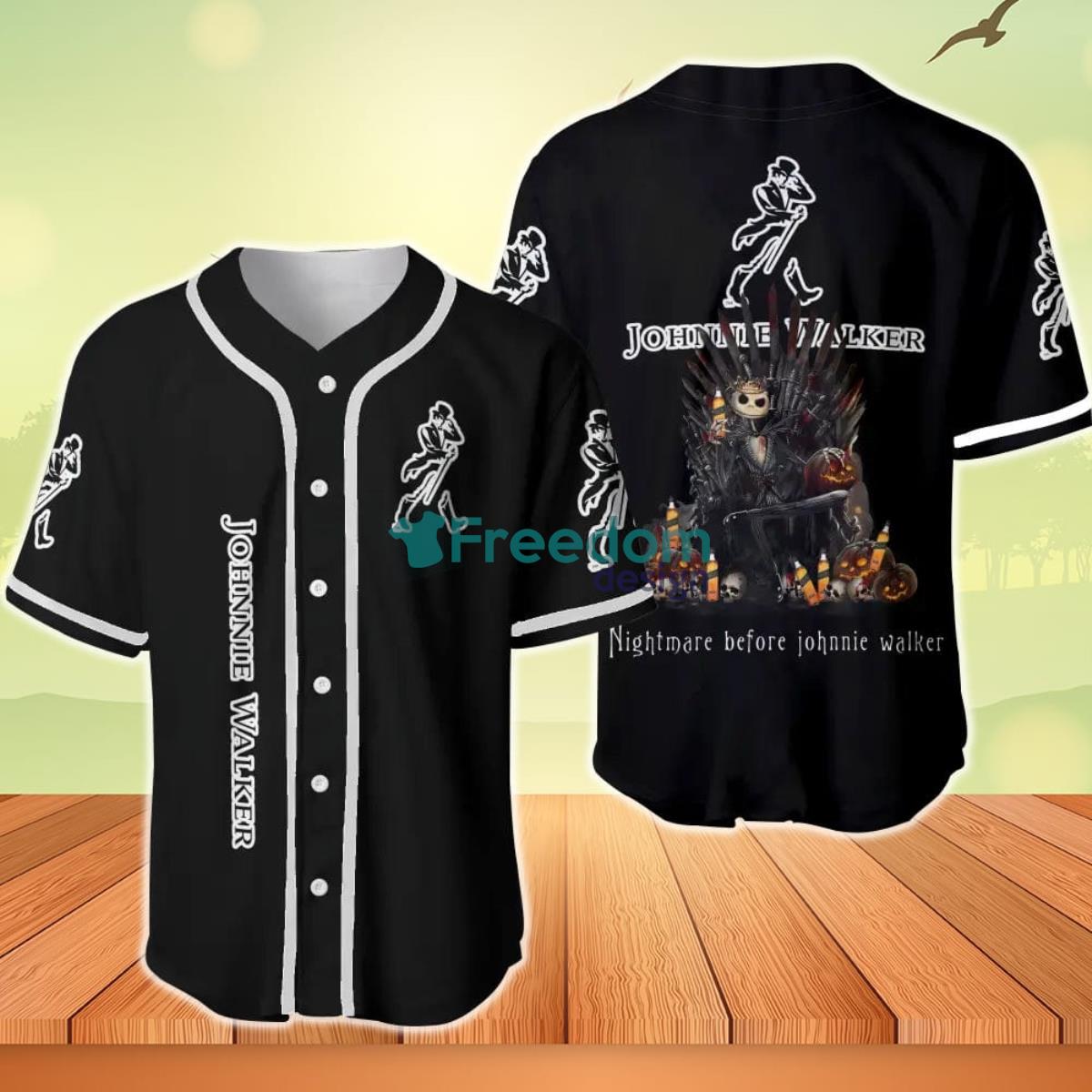 Jack Skellington Nightmare Before Johnnie Walker Baseball Jersey Product Photo 1