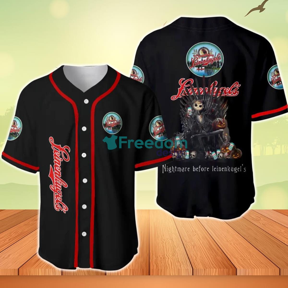 Jack Skellington Nightmare Before Leinenkugel’s Baseball Jersey Product Photo 1