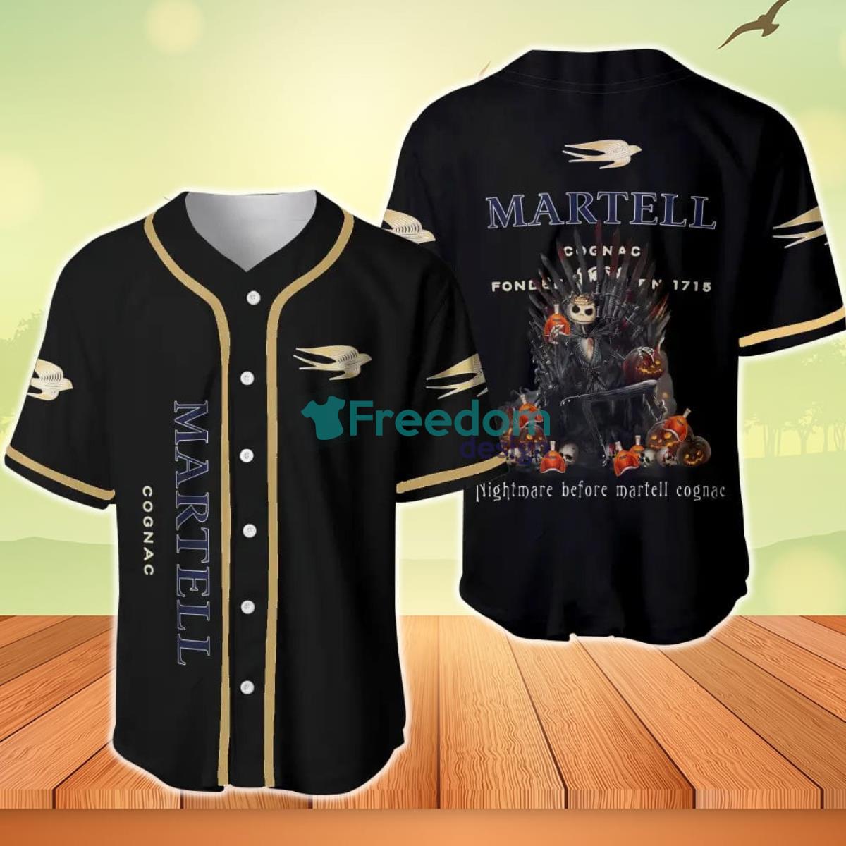 Jack Skellington Nightmare Before Martell Cognac Baseball Jersey Product Photo 1