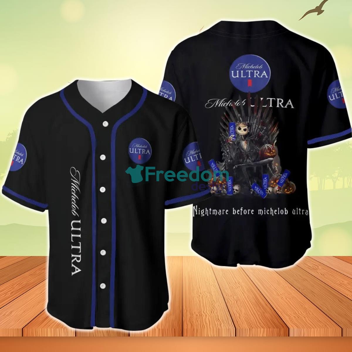 Jack Skellington Nightmare Before Michelob Ultra Baseball Jersey Product Photo 1