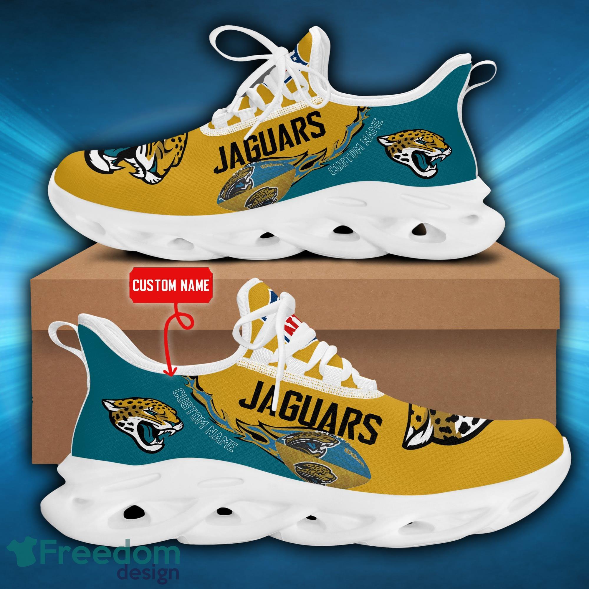 Jacksonville Jaguars Custom Name NFL Max Soul Shoes Chunky Sneakers Gift  For Fans - Banantees