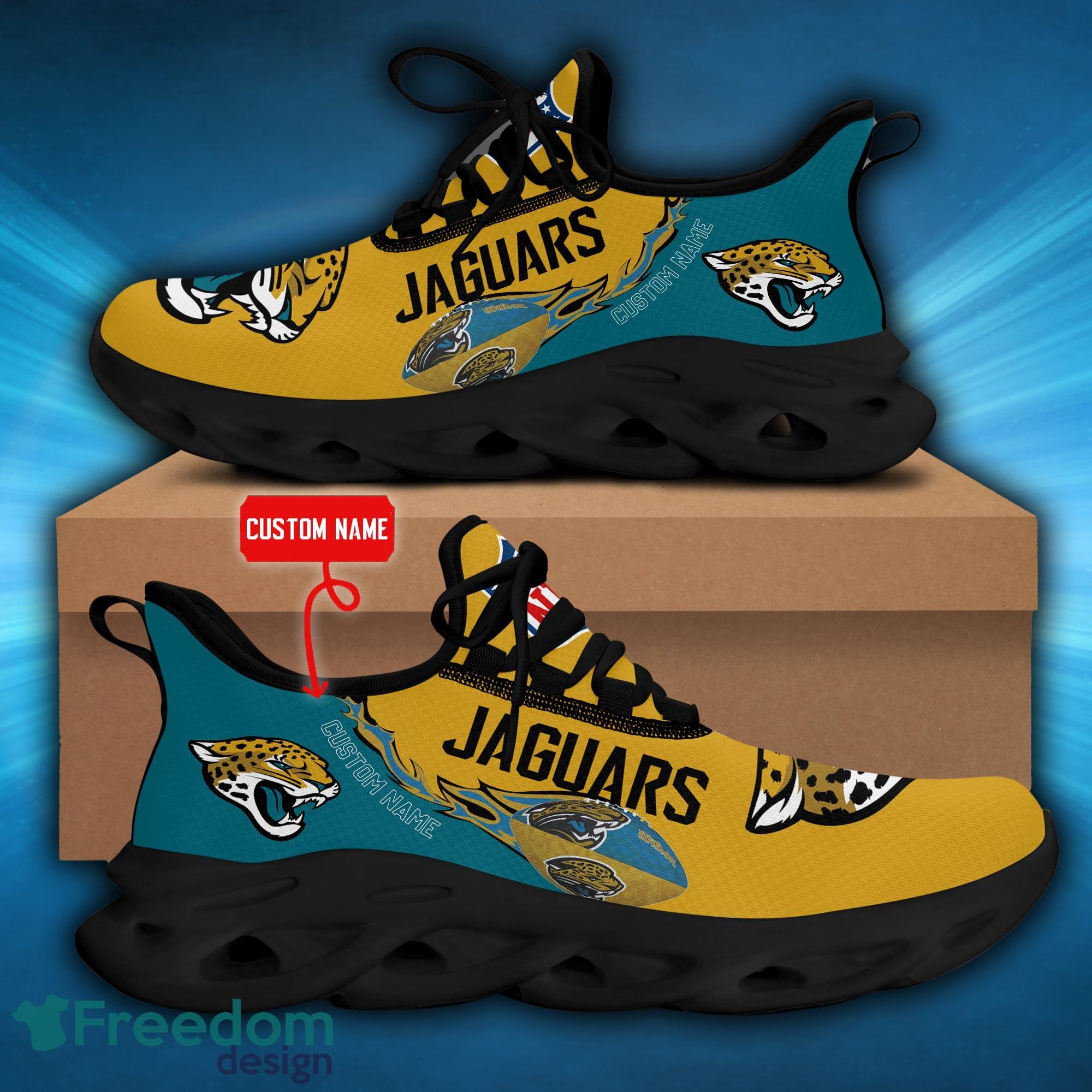 Jacksonville Jaguars Neon Flames Design Running Sneaker Max Soul Shoes Gift  For Men And Women - Banantees