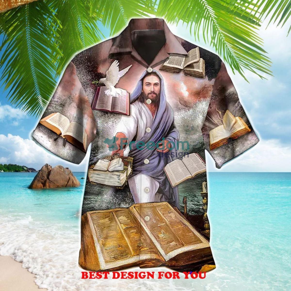 Jesus Christ Bless Style God Lover Gift Print Over 3D Hawaiian Shirt Product Photo 1