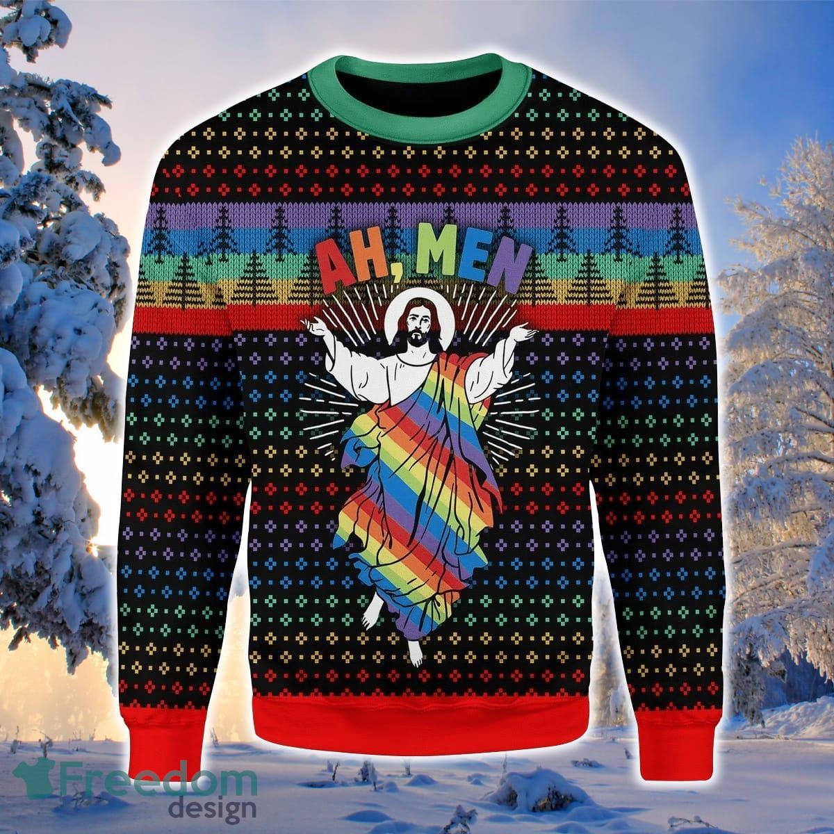 Jesus LGBT 3D Sweater Ugly Christmas Sweater For Men Women Product Photo 1