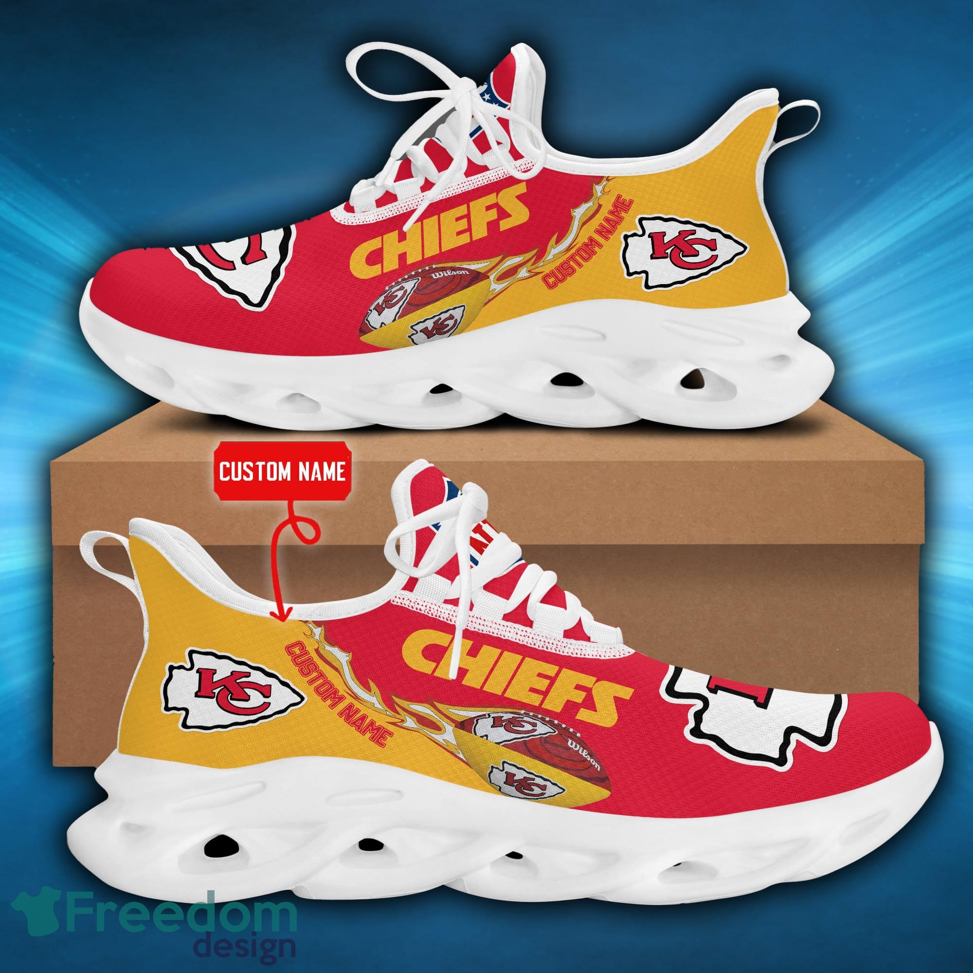 Kansas City Chiefs Custom Name Personalized Red Max Soul Sneakers