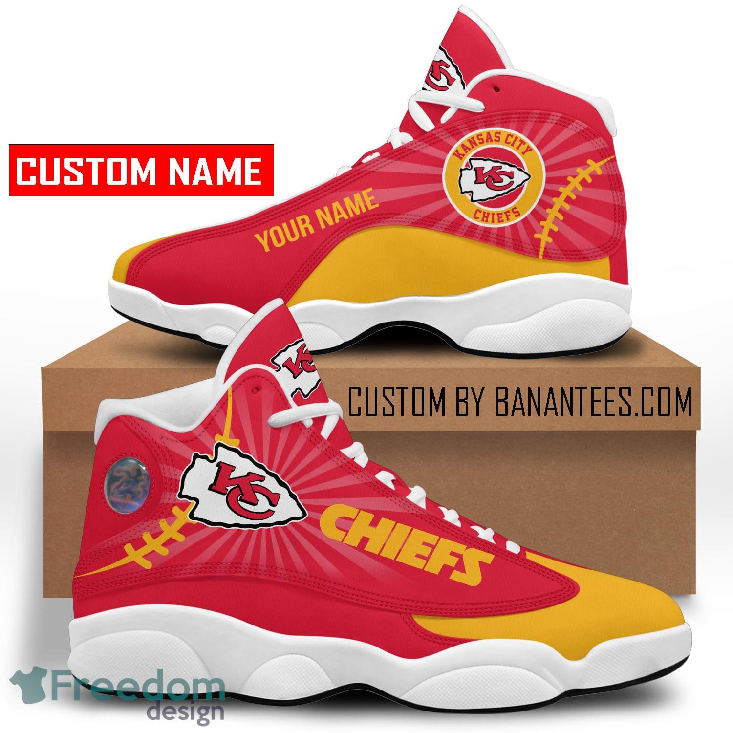 NFL Kansas City Chiefs Air Jordan Hightop Shoes Custom Name - Freedomdesign