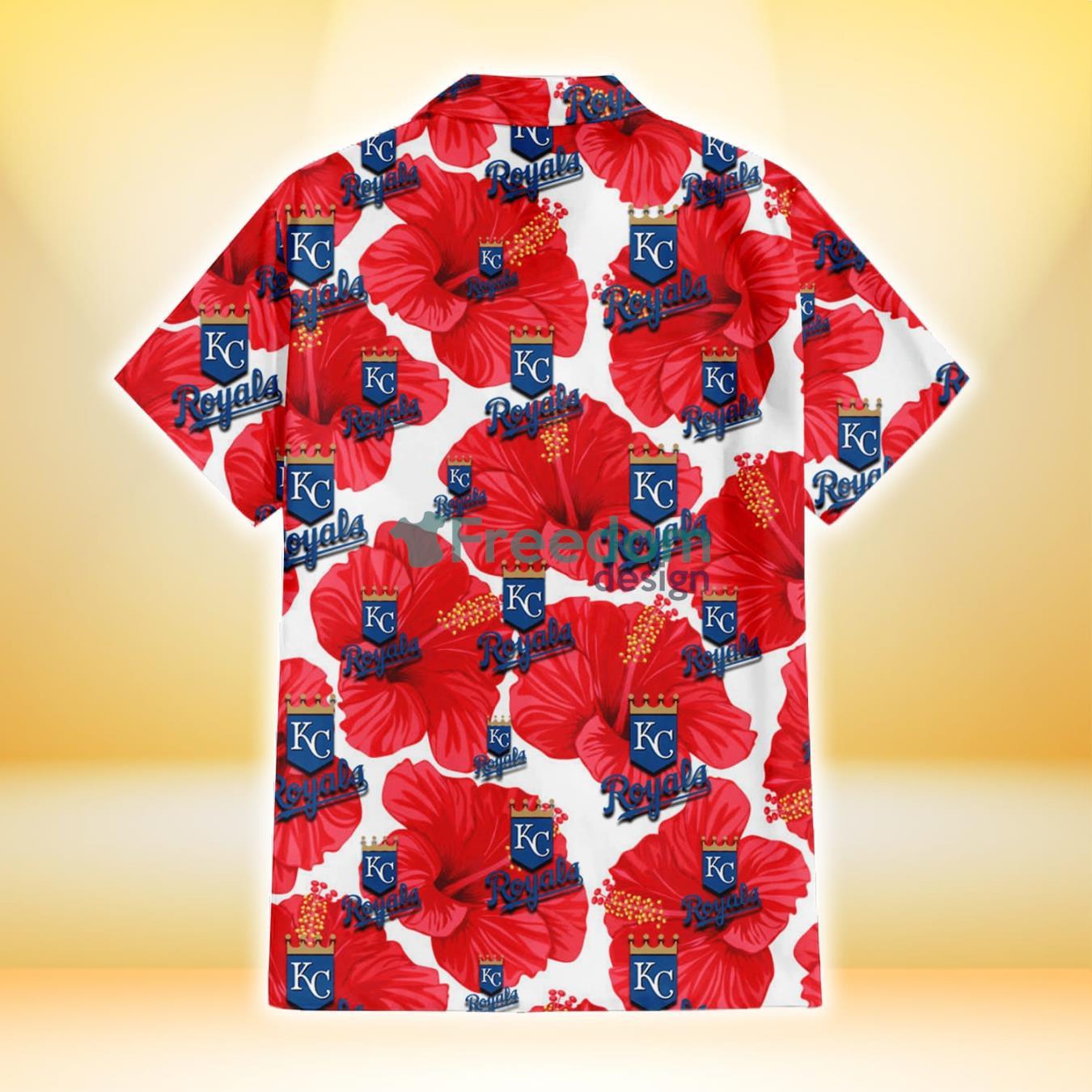 Kansas City Royals Big Orange Hibiscus 3D Hawaiian Shirt Summer Gift