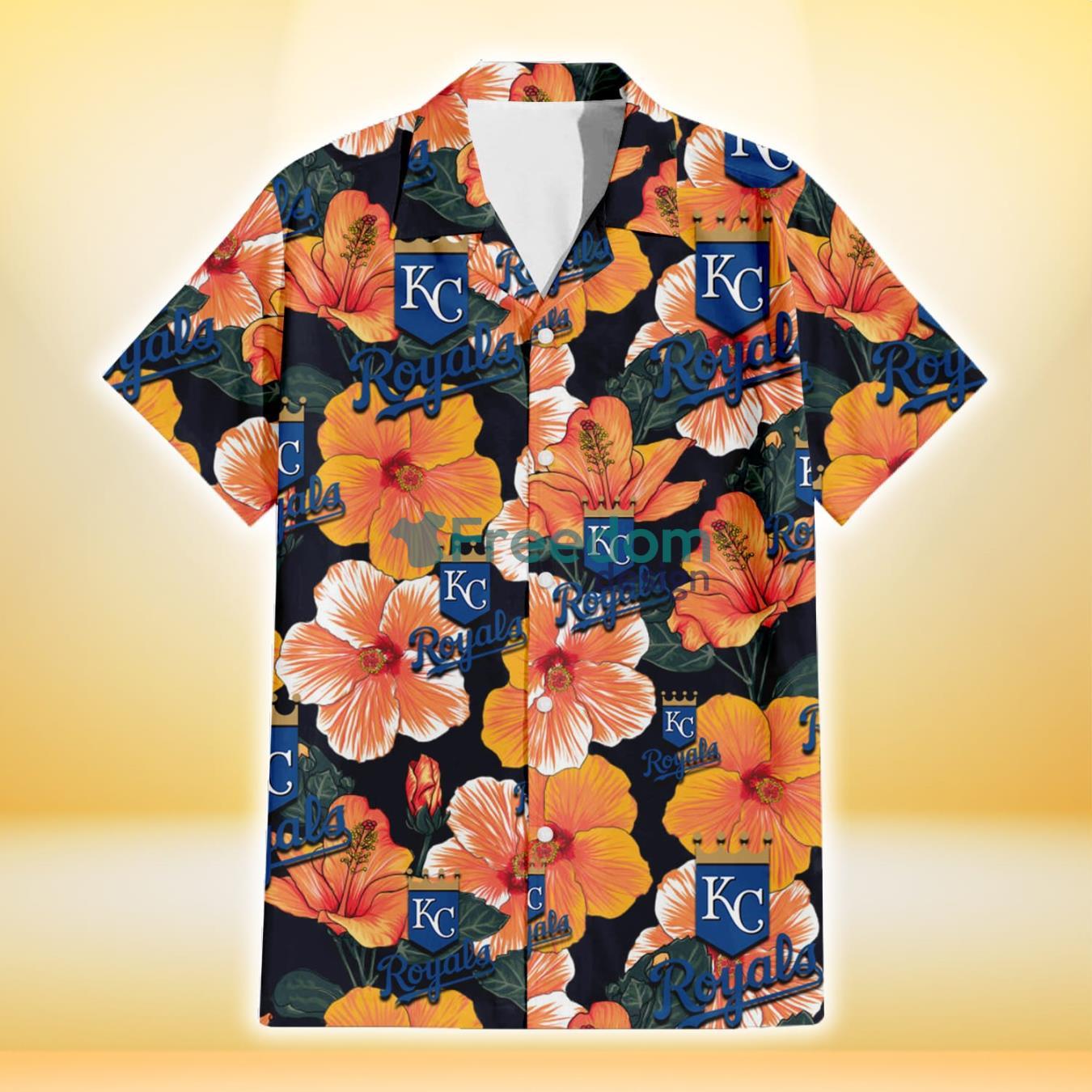 Kansas City Royals Tropical Flower Pattern 3D All Over Print Hawaiian Shirt  Gift For Royals Fans - Freedomdesign
