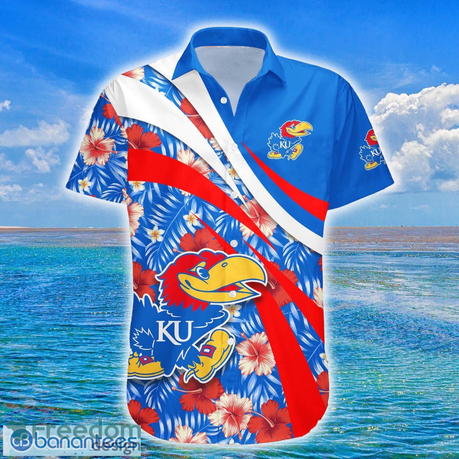 NCAA Kansas Jayhawks Hawaiian Shirt Colorful Team Logo Gift For