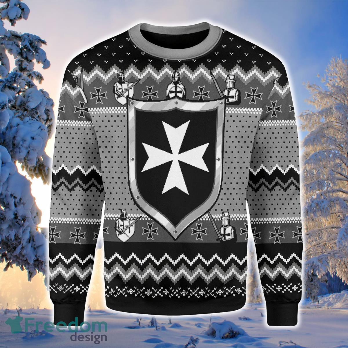 Knights Hospitaller 3D Sweater Ugly Christmas Sweater For Men Women Product Photo 1