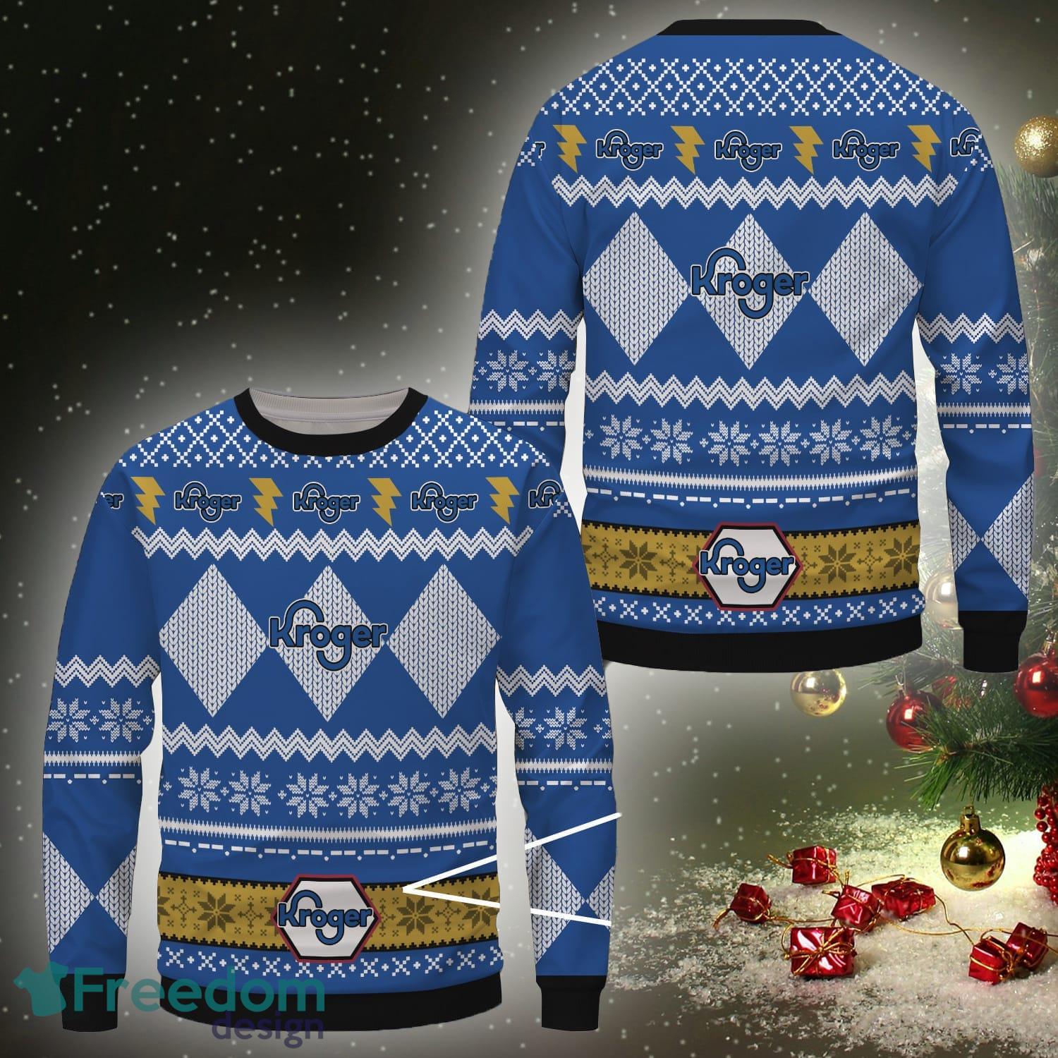 Kroger Blue Merry Christmas Ugly Sweater - Reallgraphics