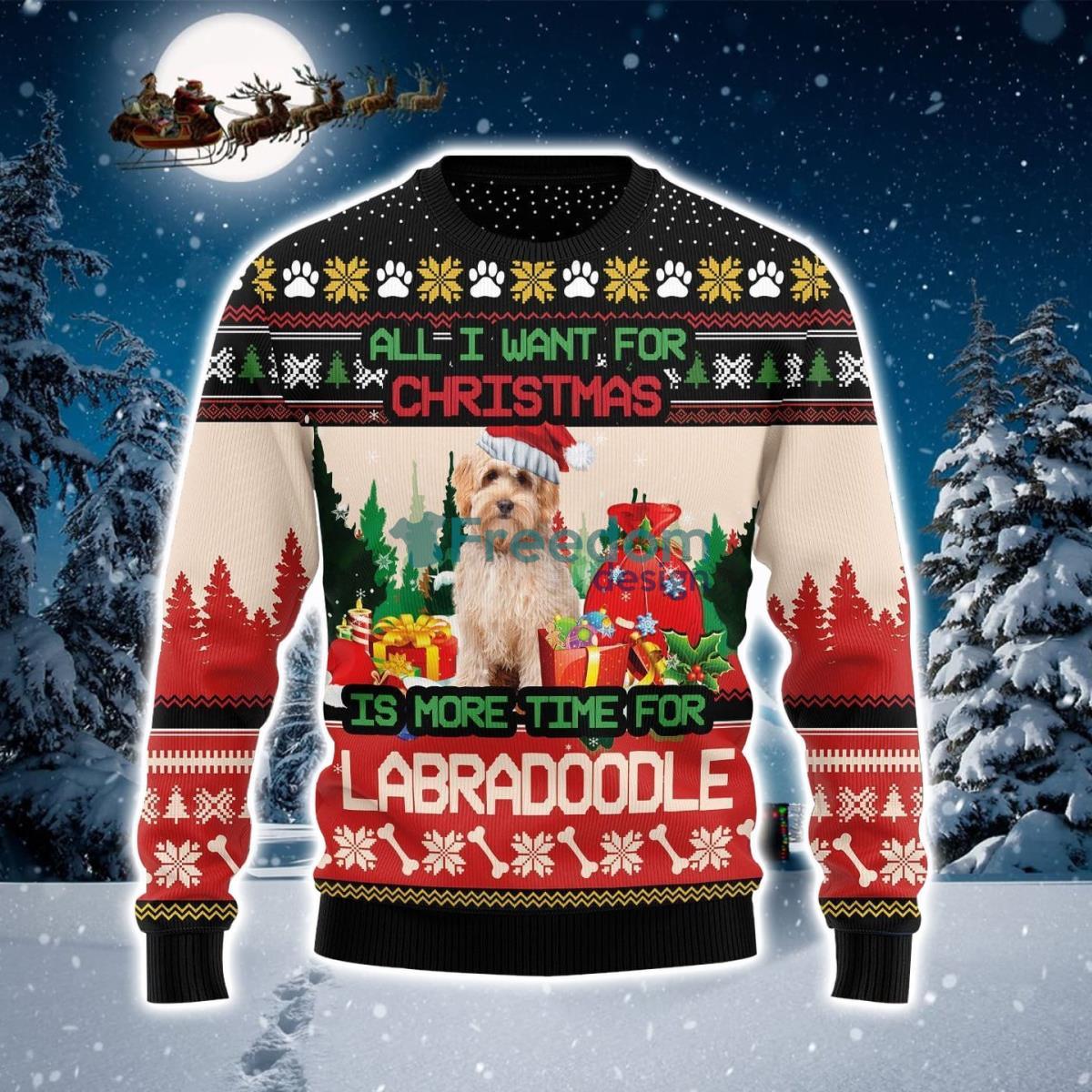 Labradoodle More Time Ugly Christmas Sweater Product Photo 1