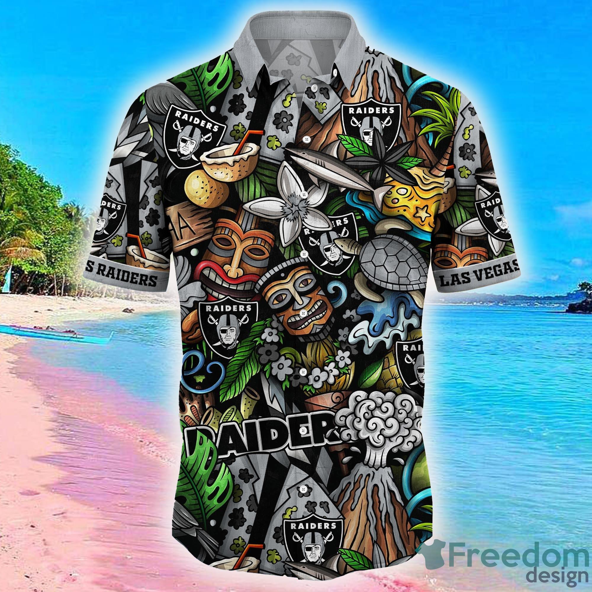 Las Vegas Raiders American Flag Logo Hawaiian Shirt Vacation Gift