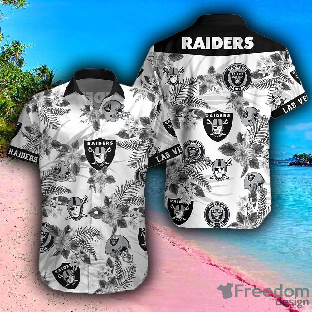 Raiders Hawaiian Shirt Skull Flower Show Your Team Spirit