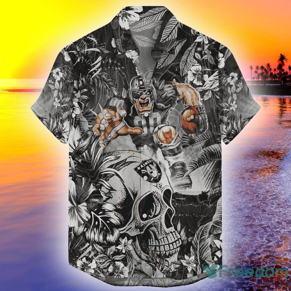 Las Vegas Raiders Tropical Skull NFL Design 8 Beach Hawaiian Shirt Men And Women For Fans Gift - Las Vegas Raiders Hawaiian Tropical Skull NFL 2023_1