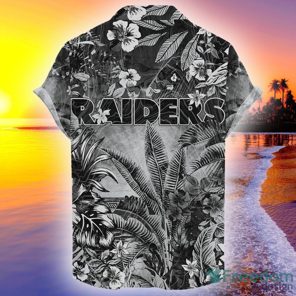 NFL Las Vegas Raiders Hawaiian Shirt Black White - Ingenious Gifts