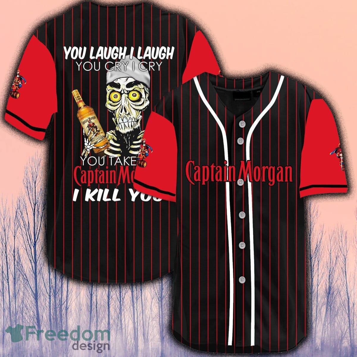 Skull Captain Morgan Whiskey Baseball Jersey Shirt Gift For Men And Women