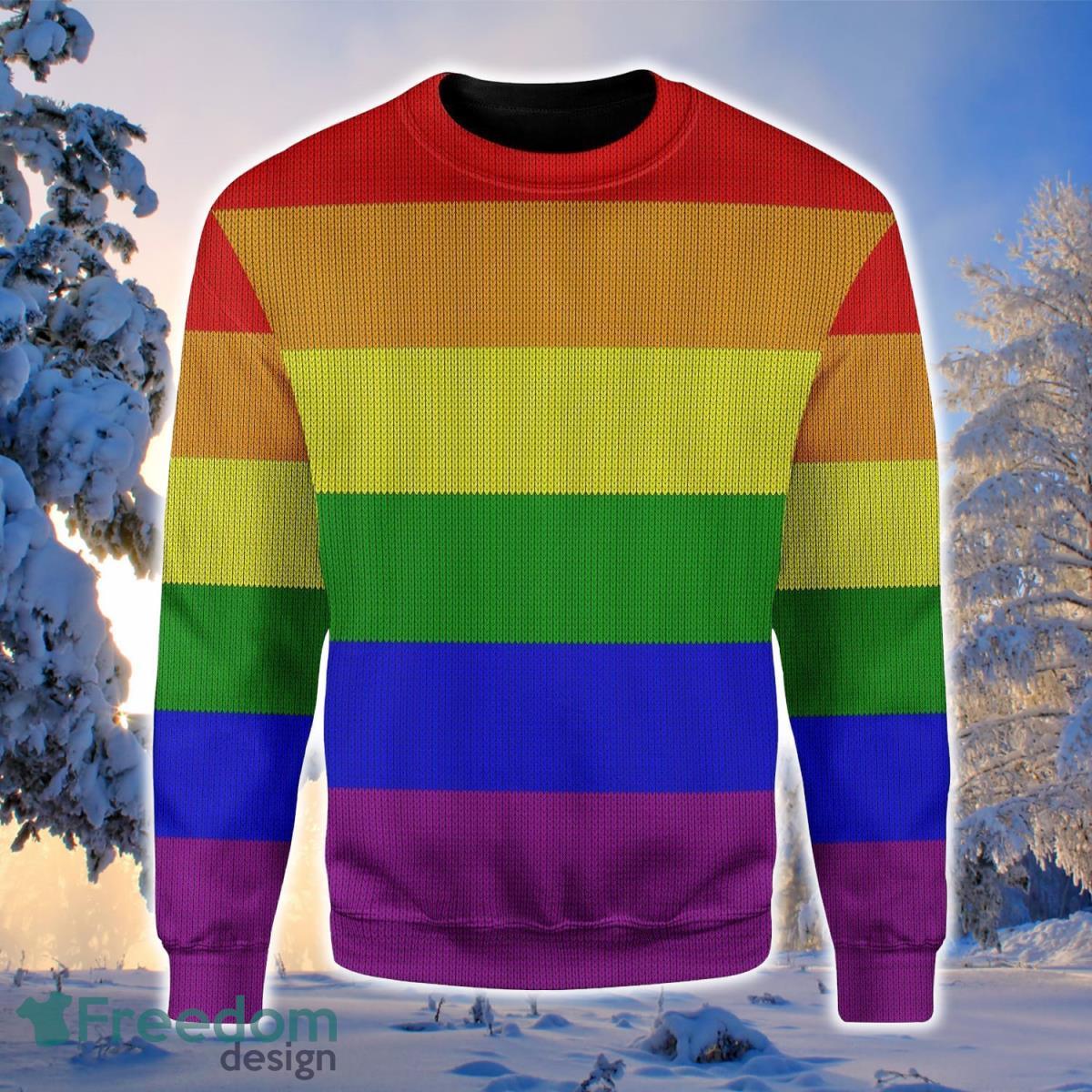 LGBT Flag 3D Sweater Ugly Christmas Sweater For Men And Women Product Photo 1